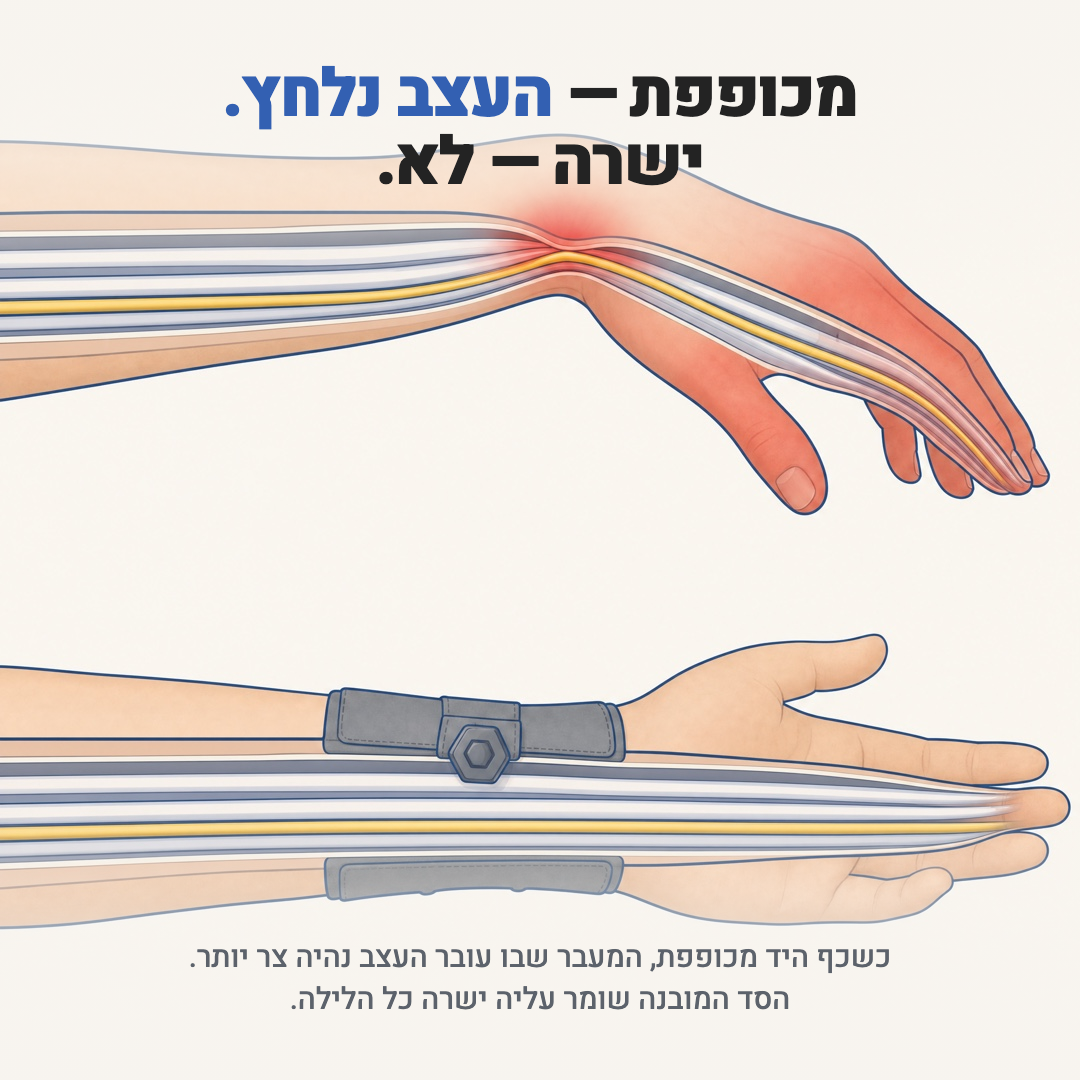 מכופפת - העצב נלחץ. ישרה - לא.